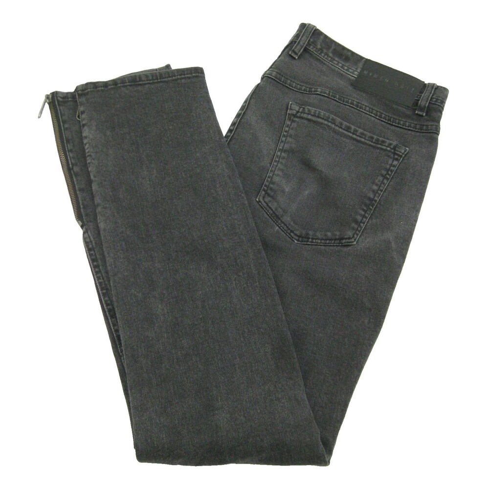 Ninth Hall Black Distressed Jeans Mens Size 36x33 Denim Pants 5 Pockets Zip Fly
